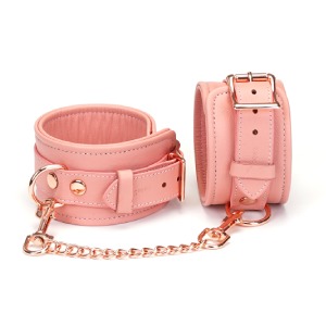 Stylowe kajdanki na ręce z licowej ścisłej skóry