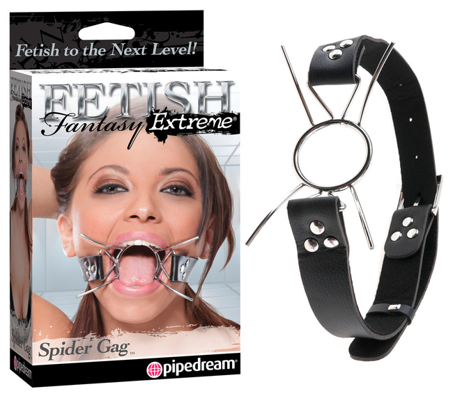 twarty knebel – pajączek z pierścieniem otwierającym Ø3,8 cm i 4 rozpórkami, dominacja i uległość, BDSM