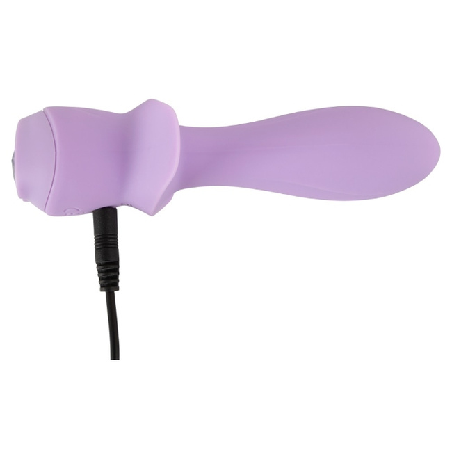 Liliowy pieszczoch - mini wibrator waginalny i analny, z kotwicą, świecący kryształ, 13,6 cm, Cuties 4 generacji