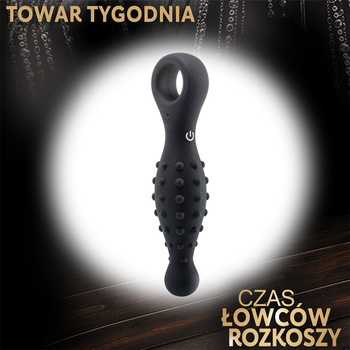 Wibrujący plug analny z wypustkami czarny