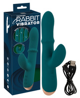 Wibrator z wędrującym pierścieniem i króliczkiem ze stymulacją pulsacyjną, 22,7 cm, silikon, 3 silniczki