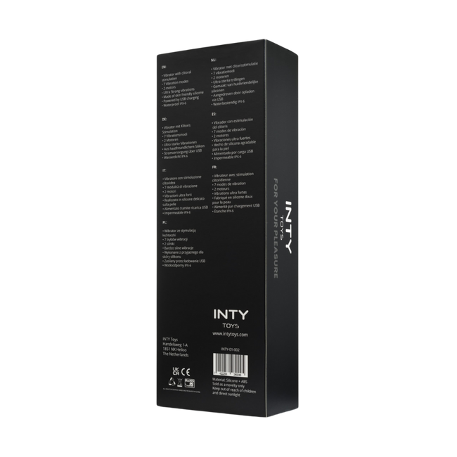 Mocny, czarny wibrator z królikiem z dwoma wypustkami w kształcie uszu królika, IPX6, dł. 20 cm