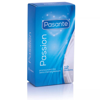 Prezerwatywy  Pasante Passion 12 szt.-prążkowane 19cm/52mm