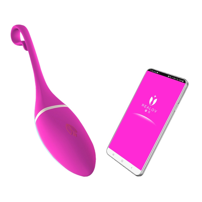 Wibrujące jajeczko spacerowe sterowane aplikacją Irena, purpurowe 7,5x3,5 cm