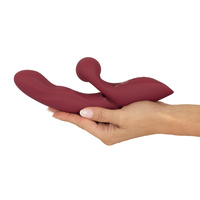 Rubinowe rozkosznik – wibrator z królikiem w kształcie kulki i punktowym pulsatorem do stymulowania pochwy, 3 silniki, silikon, długość 22,3 cm, wkładane 12,80 cm