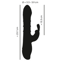 Wibrator z wirującą spiralą rozkoszy i króliczkiem do łechtaczki, bardzo silne wibracje, 23,7 cm, silikon 