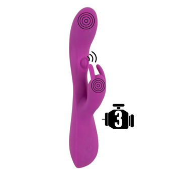 Purpurowy unikat elastyczny membranowy wibrator z króliczkiem