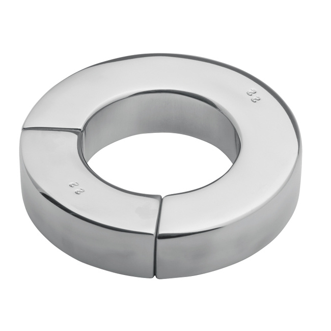 Metalowy magnetyczny pierścień erekcyjny na penisa lub jądra, gruby, Ø zewnętrzna 6 cm, Ø wewnętrzna 3,5cm, waga: 22,5 dag