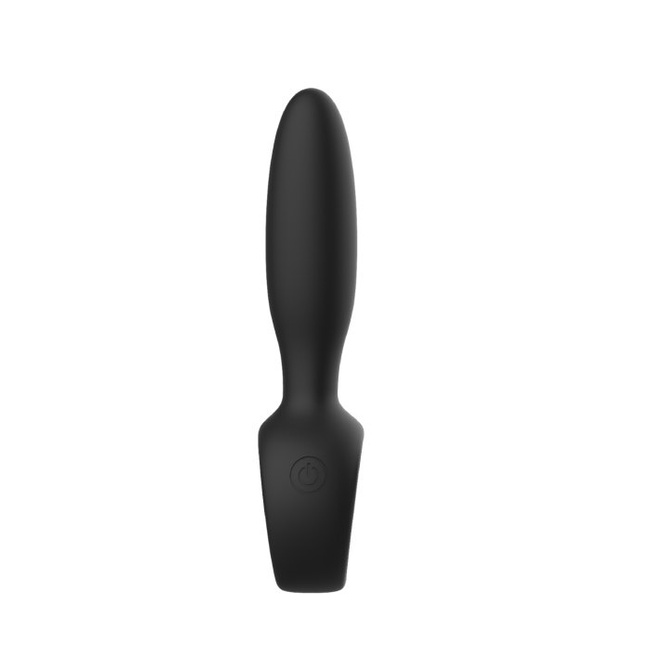 Tylne wejście – proste wąskie wibrujące silikonowe dildo analne z wygodnym uchwytem