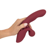 Rubinowe rozkosznik – wibrator z królikiem w kształcie kulki i punktowym pulsatorem do stymulowania pochwy, 3 silniki, silikon, długość 22,3 cm, wkładane 12,80 cm