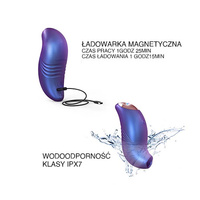 Francuski pocałunek 1 - luksusowy soniczny stymulator łechtaczki z języczkiem, kolor opalizującego granatu, HiTech, silikonowy + gra erotyczna w pakiecie