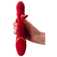 Wibrator z wirującą spiralą rozkoszy i króliczkiem do łechtaczki, bardzo silne wibracje, 23,7 cm, silikon 