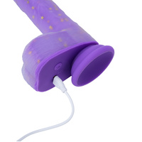 POSUWISTE Silikonowe purpurowe dildo wibrujące na pilota JELIVOY Swing&Thrusting od Tracy's Dog 23 cm z mocną przyssawką 