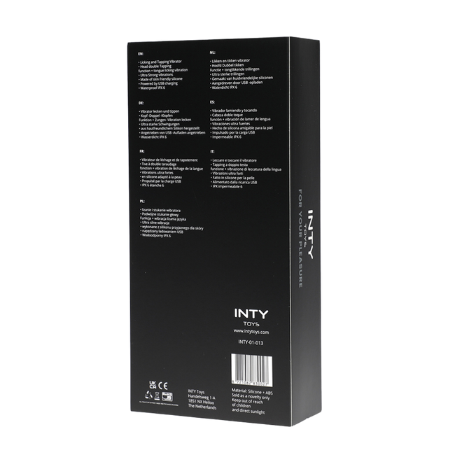 Mocny, czarny wibrator do punktu G, z królikiem z języczkiem do łechtaczki, IPX6, dł. 23 cm