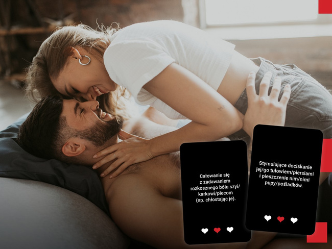 Erotyczna gra dla par, 220 kart pieszczot, dominacji i uległości