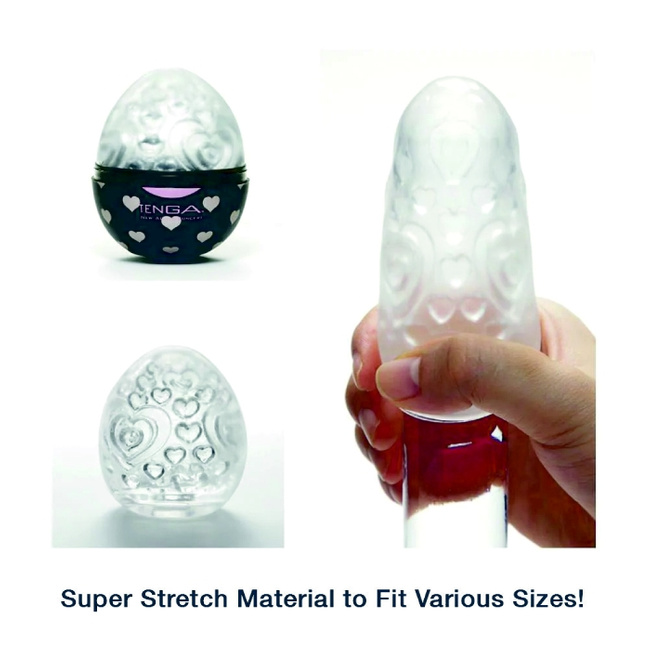 W miłosnym uścisku - masturbator jajko Tenga EGG Lovers o frezowaniu w kształcie serc, seria Wonder (REGULAR)