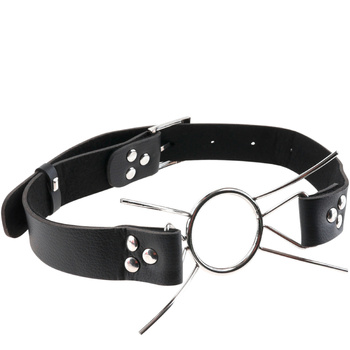 twarty knebel – pajączek z pierścieniem otwierającym Ø3,8 cm i 4 rozpórkami, dominacja i uległość, BDSM