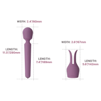 Różdżka do masażu z przystawką w kształcie króliczka 5 trybów wibracji funkcja grzania wand