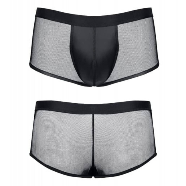 Czarne szorty z siateczką i efektem push up powiększającym penisa