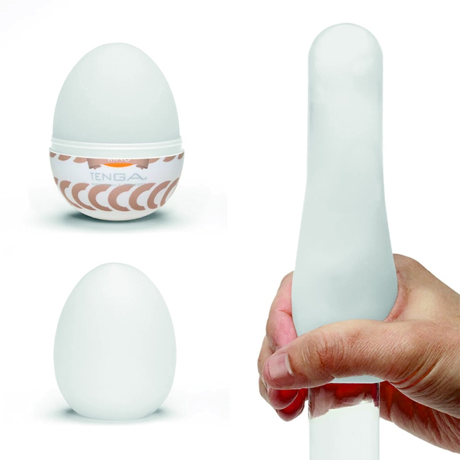 Moc pierścienia - masturbator jajko Tenga EGG Ring o frezowaniu w kształcie skręconych pierścieni, seria Wonder (REGULAR)