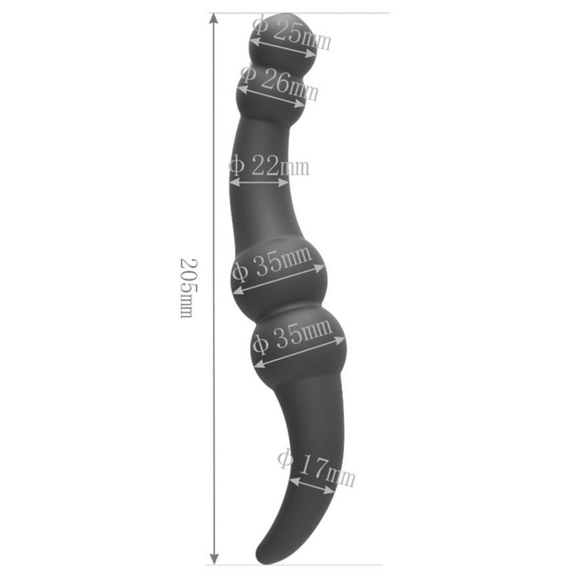 Dwustronne, zakrzywione dildo analne