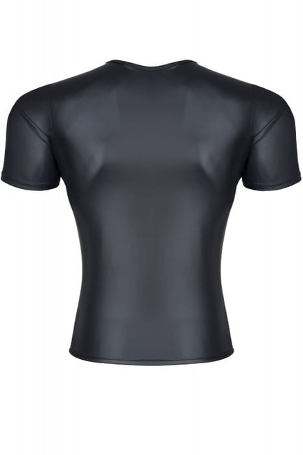 Czarny męski t-shirt z wetlook