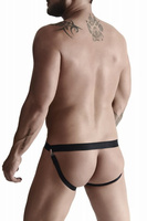 Czarne stringi (jockstrap) z regulowanym zapięciem
