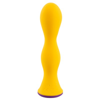 Cytrynowy tylec – falowy wibrujący stymulator analny korek butt plug, długość 12,5 cm, średnica max 3,2 cm, 10 trybów pracy