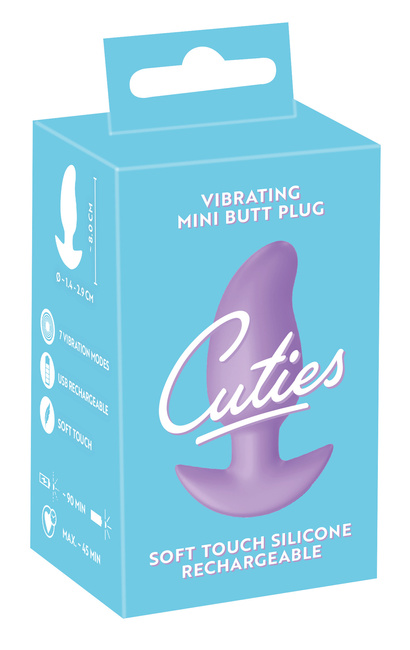 Wibrujący pieszczoch analny Cuties, o zmiennej grubości, kolor fioletowy, silikon