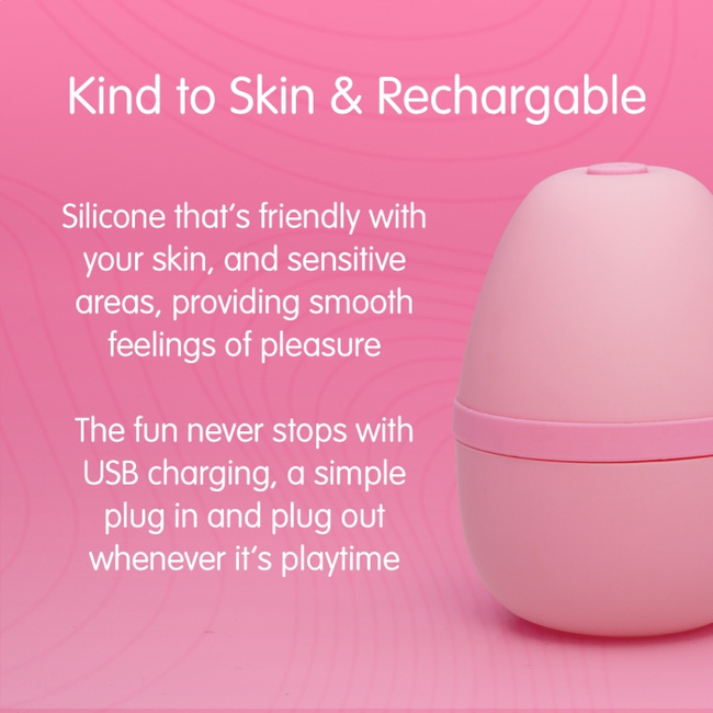 Wibrujące jajeczko do pieszczot łechtaczki, sutków i miejsc erogennych, silikonowe, 10 trybów pracy, różowe