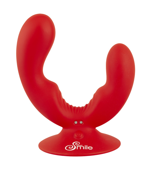 Uśmiechnięty wibrator waginalno-analny z przyssawką, 9 trybów wibracji, wodoodporny, silikon