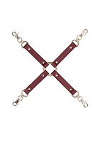 Krzyżak do łączenia ze skóry ekologicznej w kolorze burgund
