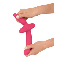 2w1 dwustronny wibrator 13,5 cm i korek analny 8,5 cm, 2 silniki, silikon, wodoodporny IPX7