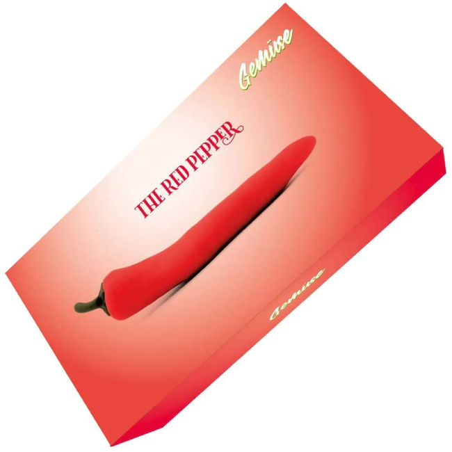 Ogrodek rozkoszy – smukły wibrator papryka, 10 wibracji, 16,3 cm, Ø28 mm, silikon,  wodoodporny IPX5