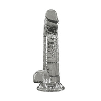 Realistyczne dildo wibrator z silną przyssawką, 24,5 cm / 19 cm wkładane, kolor przeźroczysty