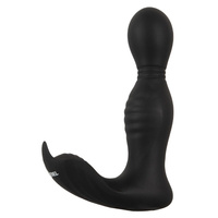 Masażer prostaty, silnie wibrujący, z rotującą główką i stymulacją krocza, 2 silniki, silikon, 13,7 cm / 11,7 cm wkładane, sterowany pilotem, wodoodporny IPX7