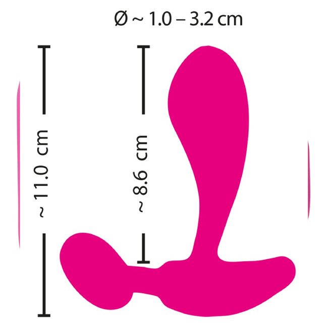 Uśmiech na spacerze – wibrator spacerowy, domajtkowy z dużą rowkowaną główką do punktu G i stymulatorem łechtaczki