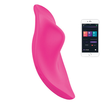 Wibrator spacerowy, domajtkowy typu muszelka sterowany smartfonem, na aplikację