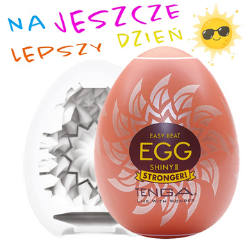 Na jeszcze lepszy dzień - masturbator jajko Tenga EGG Shiny II o wewnętrznej powierzchni w kształcie słońca i jego promieni, seria Hard Boiled (STRONGER)