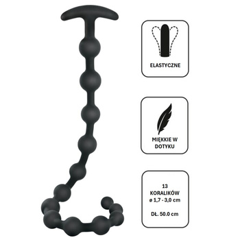 Kulki analne, czyli kulkowe dildo analne o długości 50 cm, Ø 1,4 cm