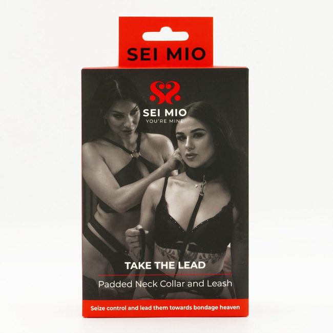Wyściełana obroża i smycz SEI MIO, soft BDSM, bondage
