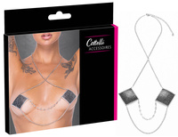 Naklejki na sutki pokryte czarnymi opalizującymi kryształkami, z łańcuszkami i kryształkami jak brylanciki