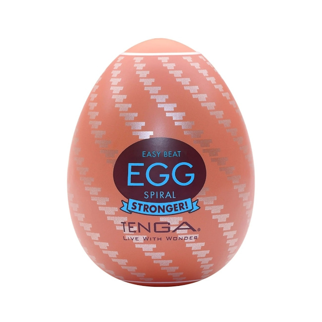 Rollercoster - masturbator jajko Tenga EGG Spiral o wewnętrznej powierzchni pokrytej spiralnymi frezami, seria Hard Boiled (STRONGER)