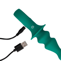 Druga strona – Wibrujący korek analny, butt plug z uchwytem, 12 trybów wibracji, długość 16,5 cm wkładane 8,7 cm, Ø 3,6 cm, płynny silikon