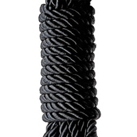 Jedwabista lina do bondage – shibari seria DELUXE czarna 5 metrów BDSM