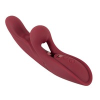 Rubinowe rozkosznik – wibrator z królikiem w kształcie kulki i punktowym pulsatorem do stymulowania pochwy, 3 silniki, silikon, długość 22,3 cm, wkładane 12,80 cm