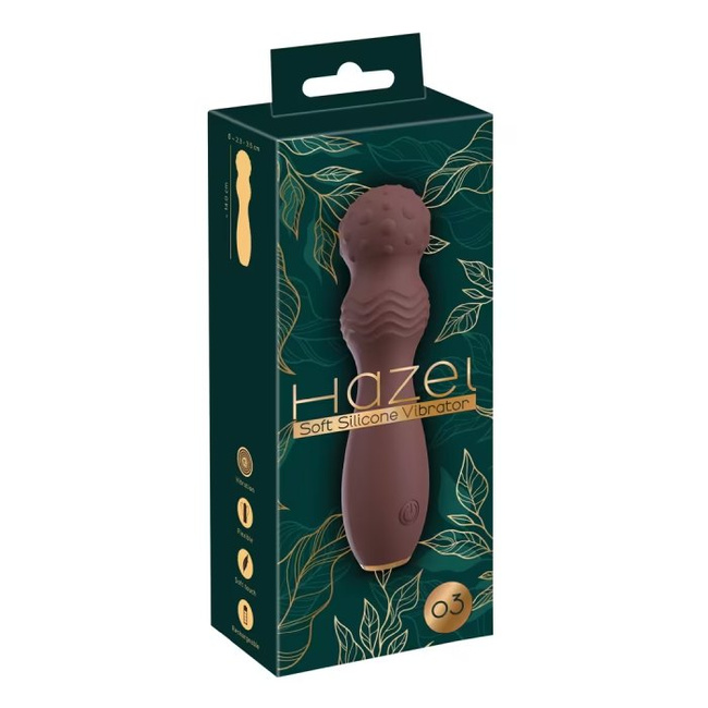 Hazel 03 wibrator do torebki w kształcie podwójnej buławy z guzkami i falami - 10 trybów wibracji