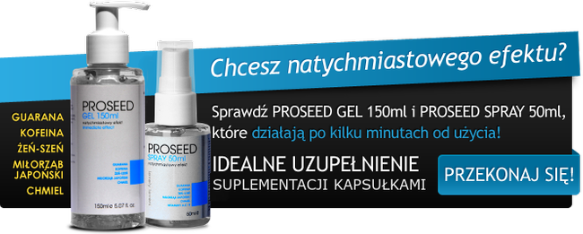 Idealna sprawność seksualna Proseed Spray – intymny płyn na erekcję dla mężczyzn 50 ml