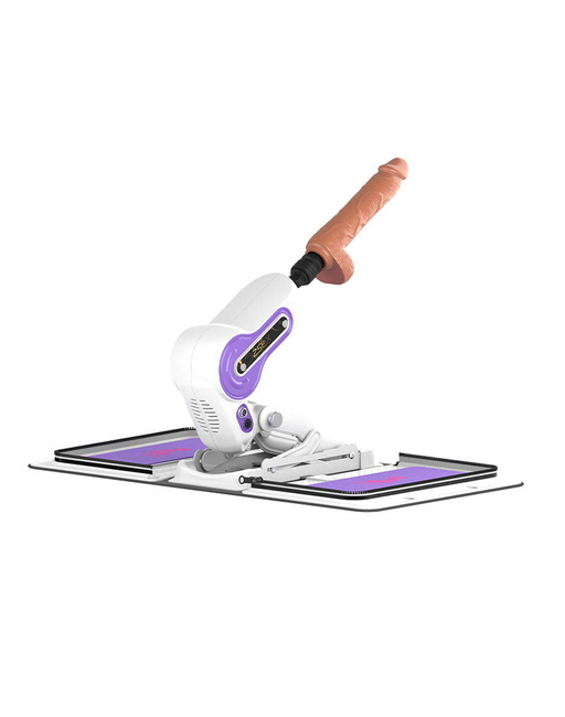 Mechaniczny kochanek – maszyna do seksu z wibrującym dildo 20 cm, z torbą 