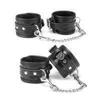 Królestwo pożądania – ośmioczęściowy zestaw do BDSM, bondage,, wiązanie, ekologiczna skóra krokodyla, w kolorze czarnym